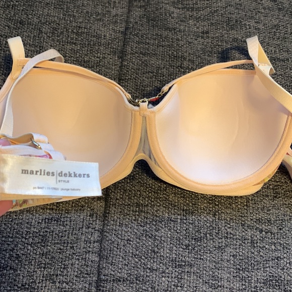 NWOT Size 38B Marlies Dekkers Style Peach Rare Tropical Bra - Picture 3 of 4